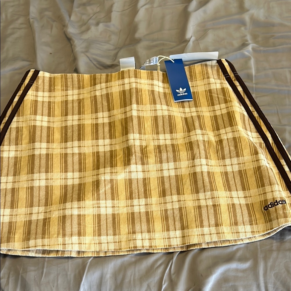 Adidas Yellow Plaid Women's Skirt